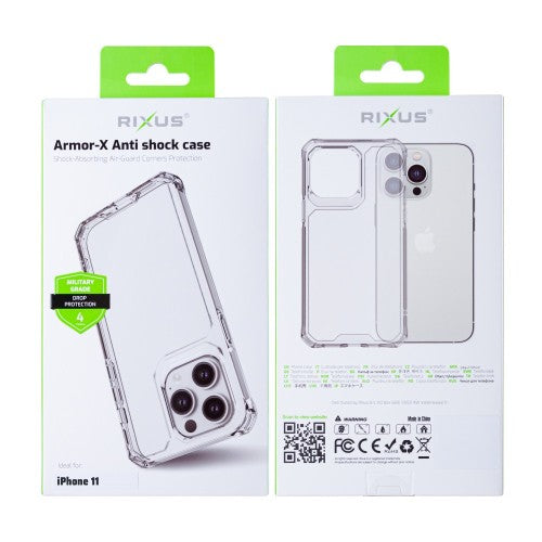 Rixus Armor-X Anti Shock – Telefoonhoesje – Transparant TPU – iPhone 11