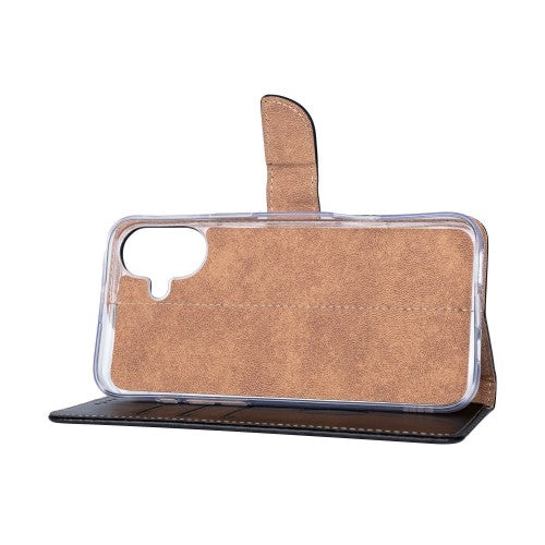 Rixus Bookcase – Telefoonhoesje – Wallet Case – Kunstleer – Zwart – iPhone 16 Plus