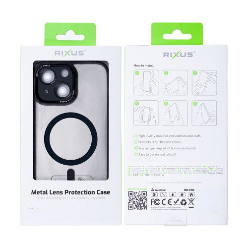 Rixus Classic 04 – Telefoonhoesje – MagSafe Case – Zwart – iPhone 14 Plus