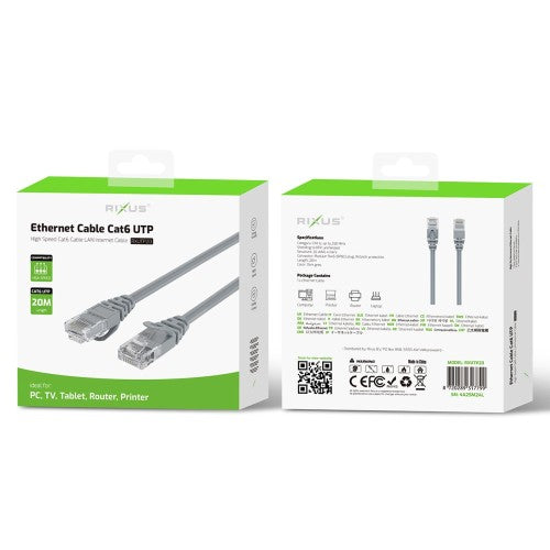 Rixus RXUTP15 Cat 6 UTP Ethernet Kabel 20 meter – Netwerk Kabel voor Snel Internet