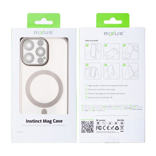 Rixus Instinct Mag Case – Telefoonhoesje – MagSafe Case – Titanium Grijs – iPhone 12 Pro Max