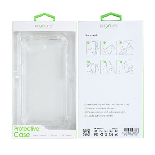 Rixus Anti-Burst – iPhone 16e/17e Hoesje – Schokbestendig – Slank Design – Transparant