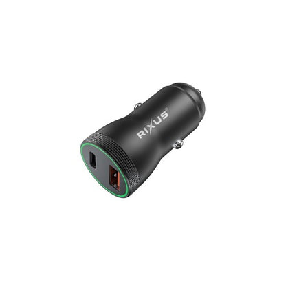 Rixus RXCC11 20W Autolader Snellader – USB-C & USB-A – Voor iPhone & Android (PD & Quick Charge) – Zwart