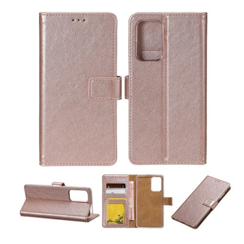 Rixus Bookcase – Telefoonhoesje – Wallet Case – Kunstleer – Roze – iPhone 13 Mini