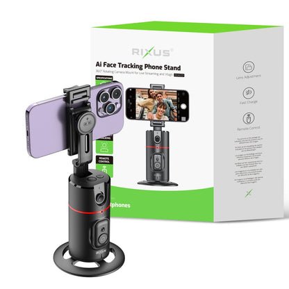 Rixus RXAG01 Auto Face Tracking stand  - Ideaal voor Vloggen, Video’s en TikTok – Zwart