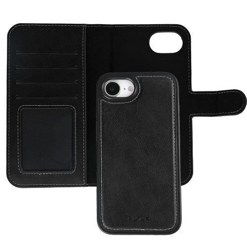 Rixus Duo – Telefoonhoesje – Magnetische Wallet Case – Afneembaar 2-in-1 Design – Zwart – iPhone 16E/17E