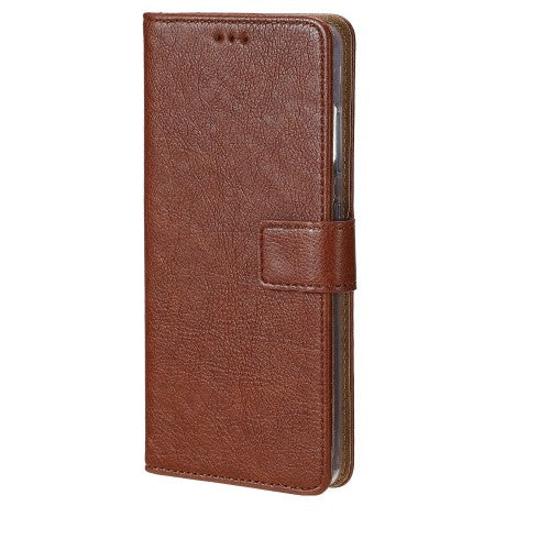 Rixus Bookcase – Telefoonhoesje – Wallet Case – Kunstleer – Bruin – iPhone 13 Mini