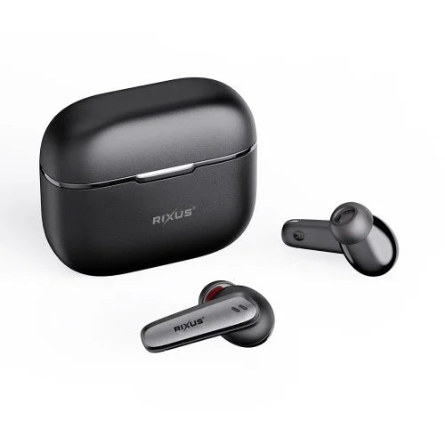 Rixus RXBH33 Wireless Bluetooth Earbuds – HiFi Sound with Charging Case – Black