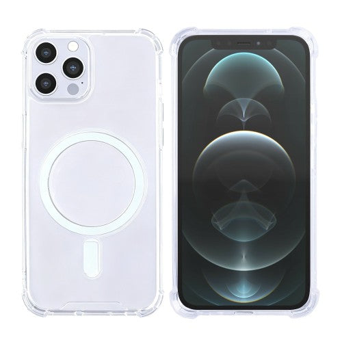 Rixus Anti-Burst – Telefoonhoesje – MagSafe Case – Transparant TPU – iPhone 12 / 12 Pro