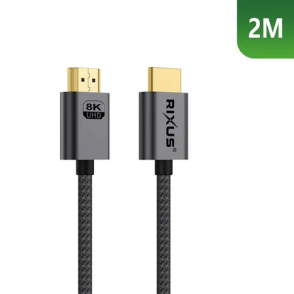 Rixus RXHU11 Premium HDMI 8K Kabel 2 m – Hoge Resolutie – Space Gray