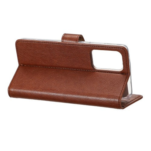 Rixus Bookcase – Telefoonhoesje – Wallet Case – Kunstleer – Bruin – iPhone 13