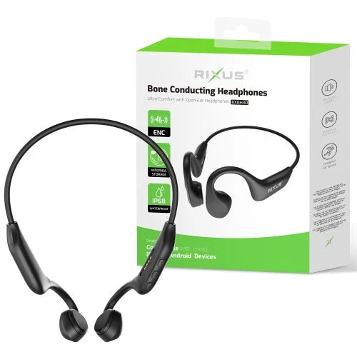 Rixus RXBH30 Bone Conducting Headphones – Draadloze Bone Conduction Koptelefoon – Zwart