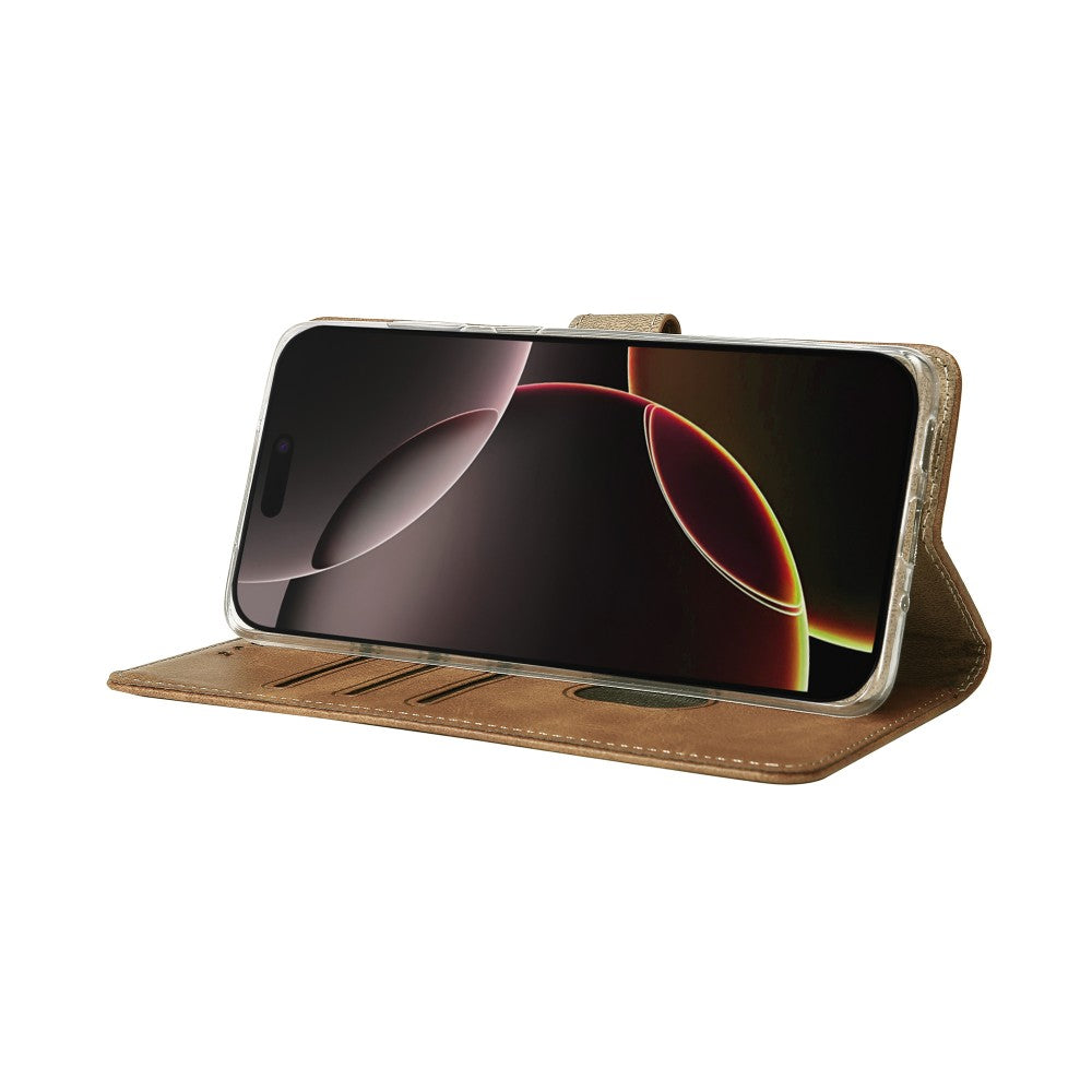 iPhone 17 Air Bookcase hoesje portemonnee- Rixus - Lichtbruin