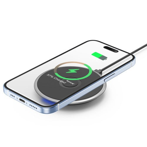 Rixus RXWC23R 15W Draadloze Snellader – Qi Wireless Charging Pad – Zwart