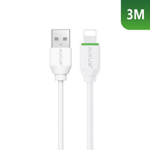 Rixus RX2022 USB-C naar Lightning Kabel 3m – Snelle Oplading & Gegevensoverdracht