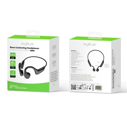 Rixus RXBH30 Bone Conducting Headphones – Draadloze Bone Conduction Koptelefoon – Zwart