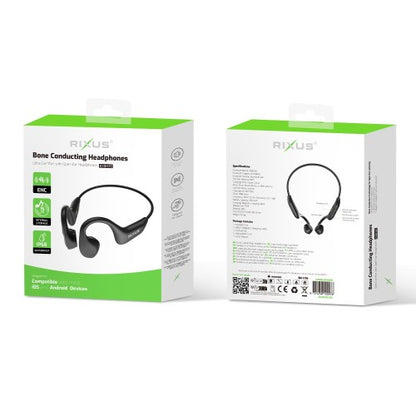 Rixus RXBH30 Bone Conducting Headphones – Draadloze Bone Conduction Koptelefoon – Zwart