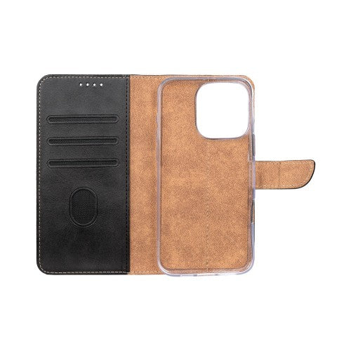 Rixus Bookcase – Telefoonhoesje – Wallet Case met Klep – Zwart Kunstleer – iPhone 16 Pro Max
