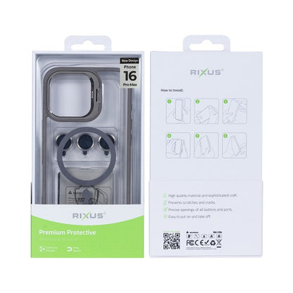 Rixus Classic 03 – Telefoonhoesje – MagSafe Beschermhoes – Titanium Grey Design – iPhone 16 Pro Max