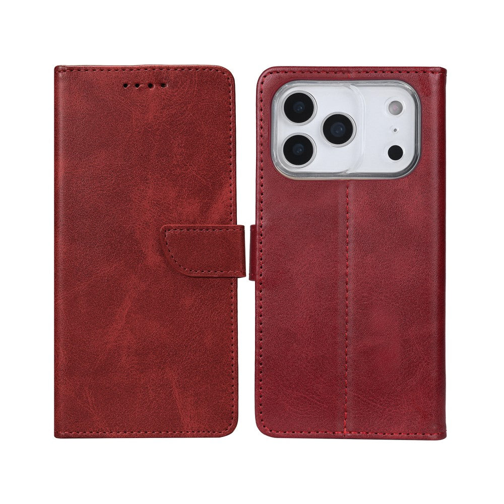 iPhone 17 Pro Bookcase hoesje portemonnee- Rixus - Donkerrood
