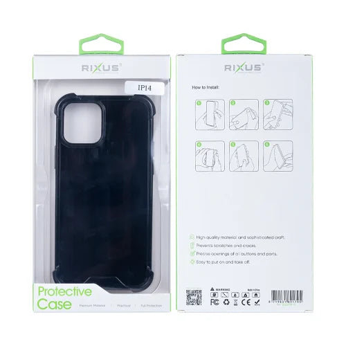 Rixus Anti-Burst – Telefoonhoesje – Beschermhoes – Zwart TPU – iPhone 14