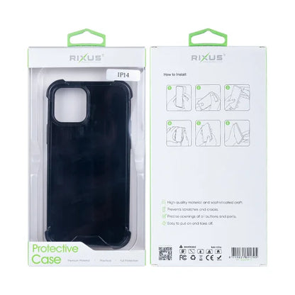 Rixus Anti-Burst – Telefoonhoesje – Beschermhoes – Zwart TPU – iPhone 14