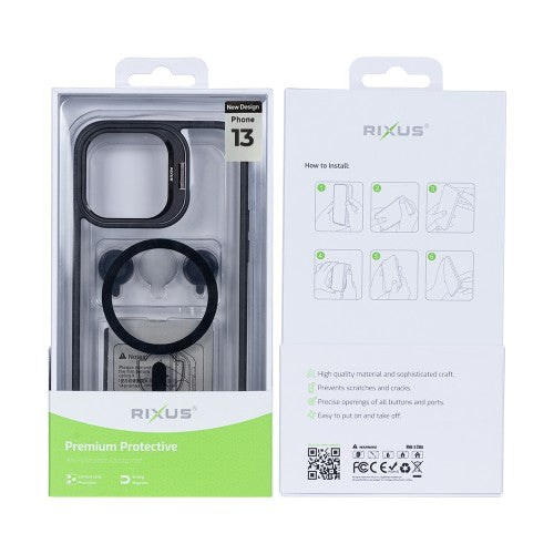 Rixus Classic 03 – Telefoonhoesje – MagSafe Case – Zwart – iPhone 13