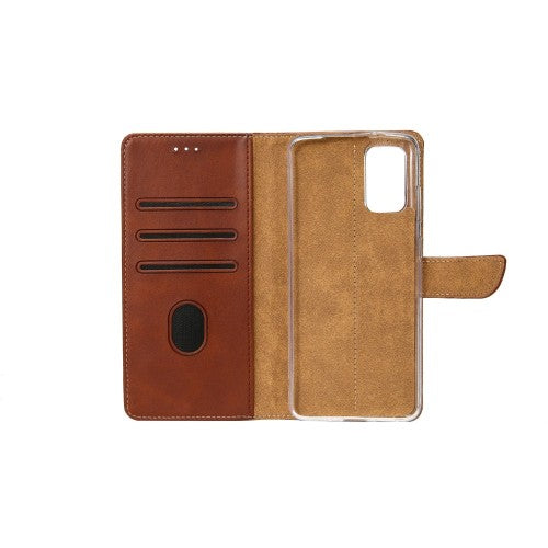 Rixus Bookcase – Telefoonhoesje – Wallet Case – Kunstleer – Bruin – iPhone XR