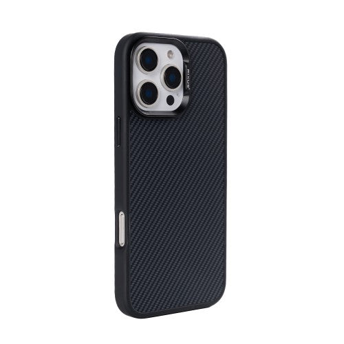 Rixus Mag Carbon – Telefoonhoesje – MagSafe Beschermhoes – Carbon Design – Titanium Black – iPhone 16 Pro