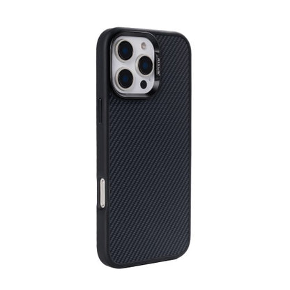 Rixus Mag Carbon – Telefoonhoesje – MagSafe Beschermhoes – Carbon Design – Titanium Black – iPhone 16 Pro