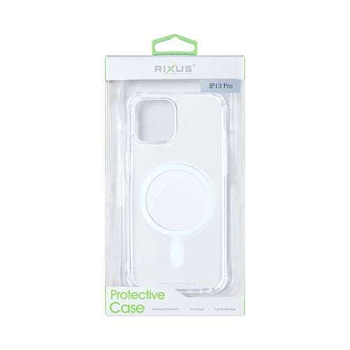 Rixus Anti-Burst – Telefoonhoesje – MagSafe Case – Transparant TPU – iPhone 13 Pro