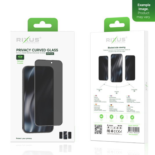 Rixus Privacy Tempered Glass - iPhone 16E Screenprotector