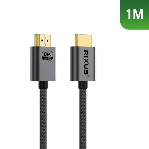Rixus RXHU11 Premium HDMI 8K Cable 1 m – High Resolution – Space Gray