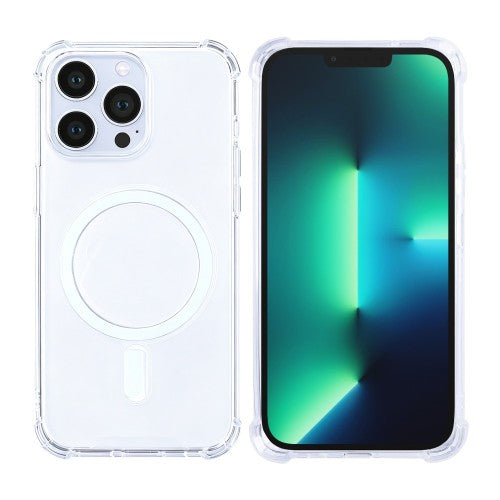 Rixus Anti-Burst – Telefoonhoesje – MagSafe Case – Transparant TPU – iPhone 13 Pro