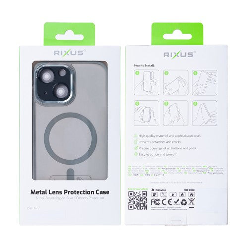 Rixus Classic 04 Case with MagSafe iPhone 15 – TPU Protective Case – Grey