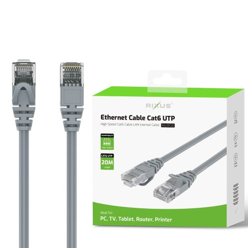 Rixus RXUTP15 Cat 6 UTP Ethernet Kabel 20 meter – Netwerk Kabel voor Snel Internet