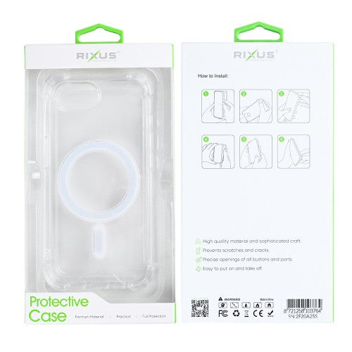 Rixus Anti-Burst – iPhone 16e/17e Hoesje – MagSafe Compatibel – Schokbestendig – Transparant