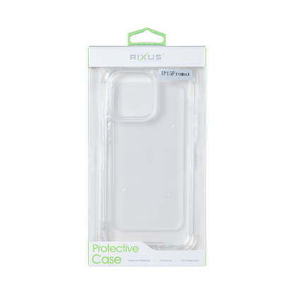 Rixus Anti-Burst – Telefoonhoesje – Beschermhoes – Transparant TPU – iPhone 15 Pro Max