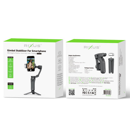 Rixus RXSF43 Selfie Stick met AI‑gezichtstracking en Bluetooth – Stabiele opnames, verlichting én afstandsbediening, inclusief tripod voor vloggen, TikTok en live‑videos