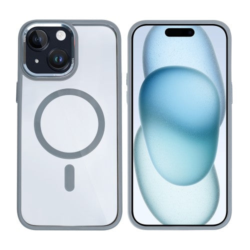 Rixus Classic 04 Case with MagSafe iPhone 15 – TPU Protective Case – Grey