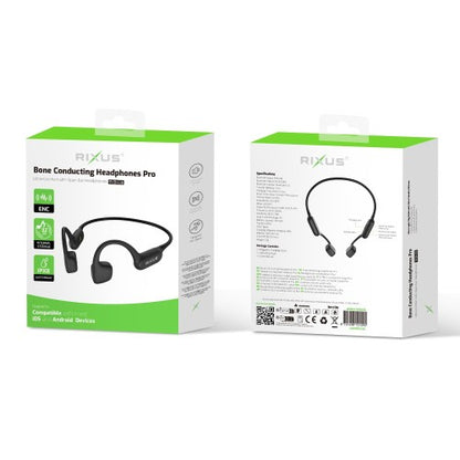 Rixus RXBH38 Bone Conducting Headphones Pro – Draadloze Bone Conduction Koptelefoon – Zwart