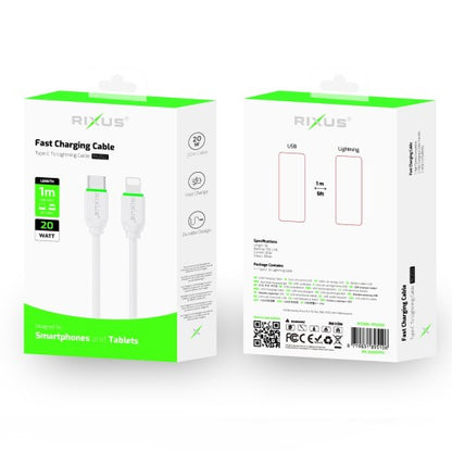Rixus RX2022 USB-C naar Lightning Kabel 1m – Snelle Oplading & Gegevensoverdracht