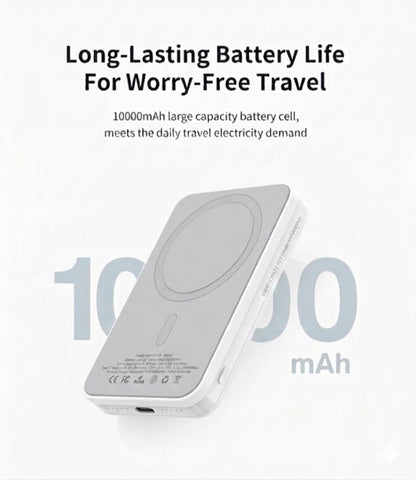 Magnetische Powerbank 10000mAh | 15W MagSafe Draadloze Oplader voor iPhone 12–17