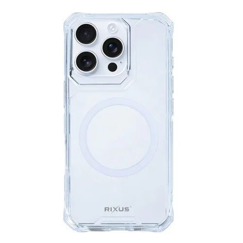 Rixus Armor-X – Phone Case – Anti-Shock MagSafe Protective Cover – Transparent TPU – iPhone 16 Pro Max