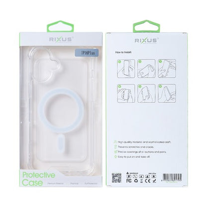 Rixus Anti-Burst – Telefoonhoesje – MagSafe Case – Transparant TPU – iPhone 16 Plus