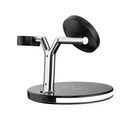 Rixus RXWC40 3-in-1 MagSafe Wireless Charging Station – iPhone, Apple Watch & AirPods – Black