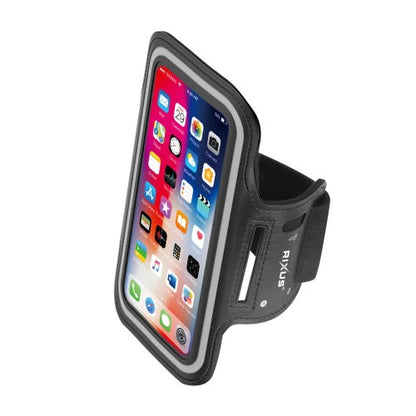 Rixus RXSP02 Sport Armband XL – Telefoonhouder voor Hardlopen & Fitness – Verstelbaar – Zwart