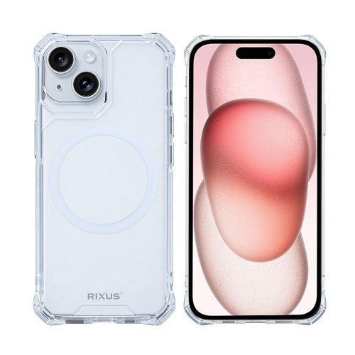 Rixus Armor-X – Telefoonhoesje – Anti-Shock MagSafe Beschermhoes – Transparant TPU – iPhone 15