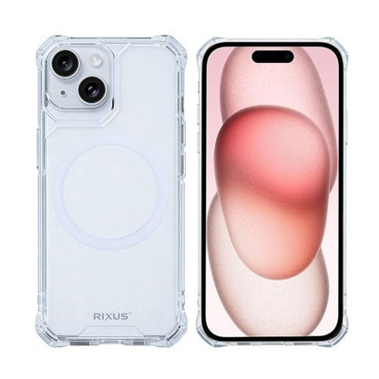 Rixus Armor-X – Telefoonhoesje – Anti-Shock MagSafe Beschermhoes – Transparant TPU – iPhone 15