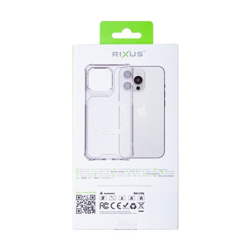 Rixus Armor-X Anti Shock Hoesje met MagSafe voor iPhone 15 Pro Max – Transparant – TPU Beschermhoes
